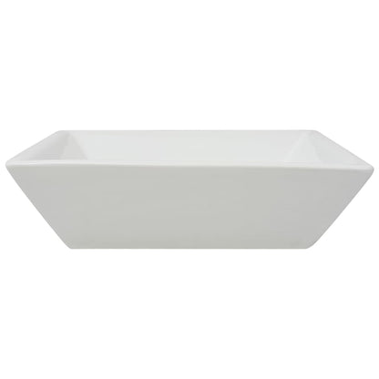 Square White Ceramic Wash Basin - Bend