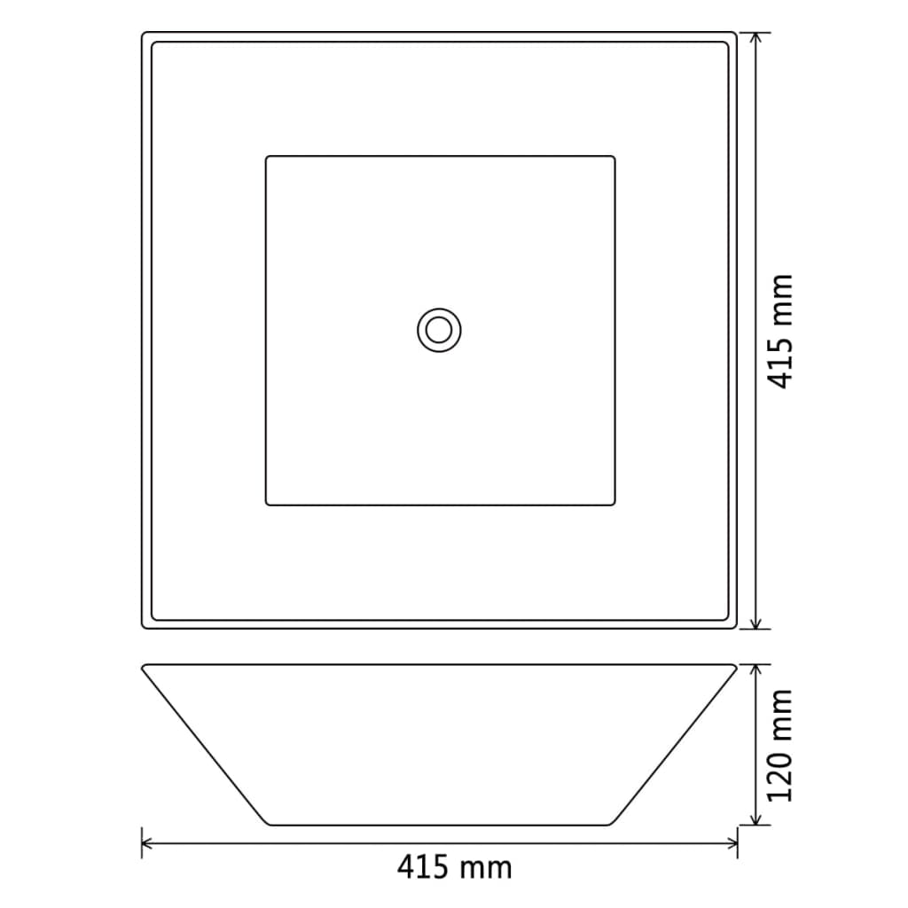 Square White Ceramic Wash Basin - Bend