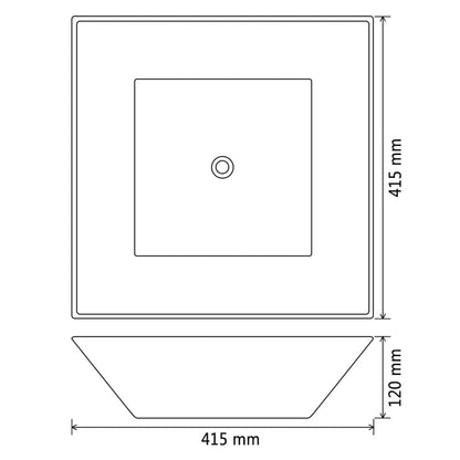 Square White Ceramic Wash Basin - Bend