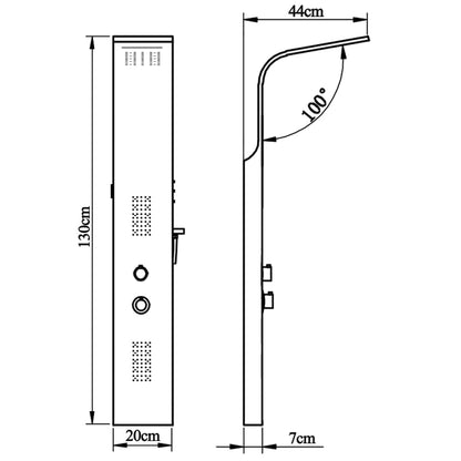 Shower Panel System Stainless Steel Curved