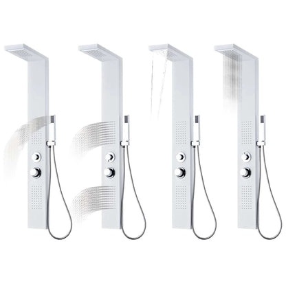 Shower Panel System Aluminium Matte White - Bend