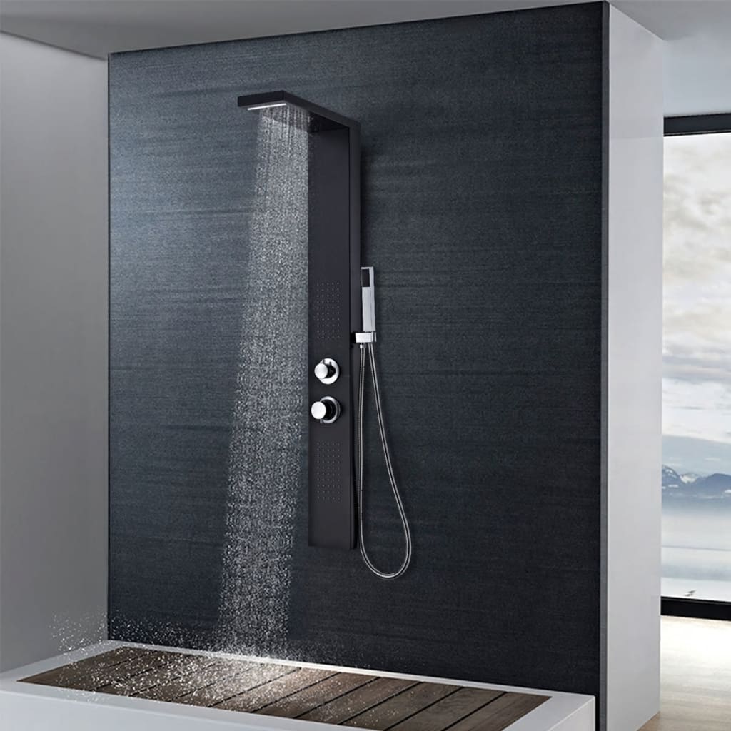 Shower Panel System Aluminium Matte Black - Bend