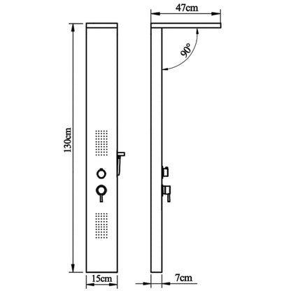 Shower Panel System Aluminium Matte Black - Bend