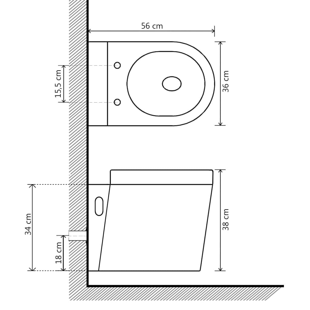 Wall Hung Toilet Ceramic White