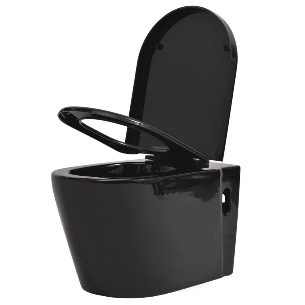 Wall Hung Toilet Ceramic Black