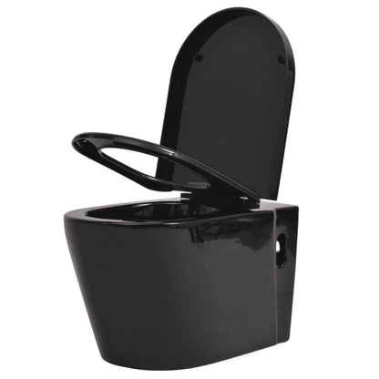 Wall Hung Toilet Ceramic Black