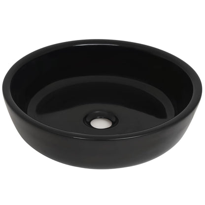 Basin Ceramic Round Black 42x12 cm