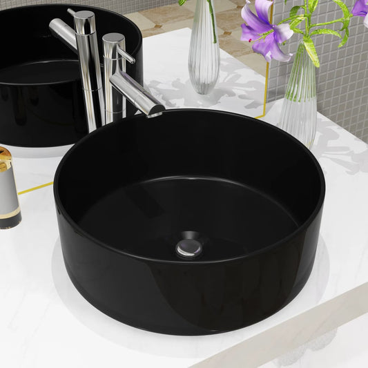 Black Ceramic Washbasin for Modern Bathrooms - Bend