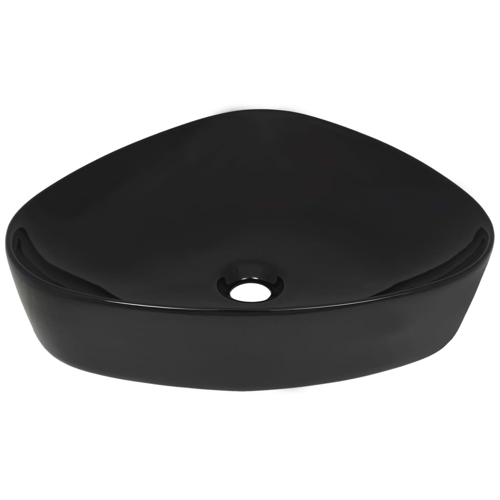 Black Ceramic Triangle Washbasin - Bend