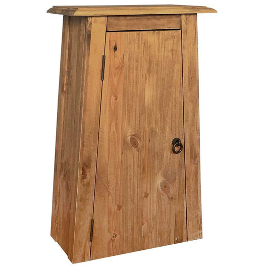 Bathroom Wall Cabinet Solid Pinewood 42x23x70 cm