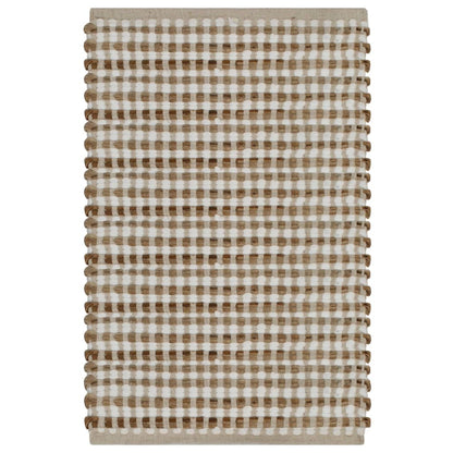 Hand-Woven Jute Bathroom Mat Set Fabric Natural and White - Bend