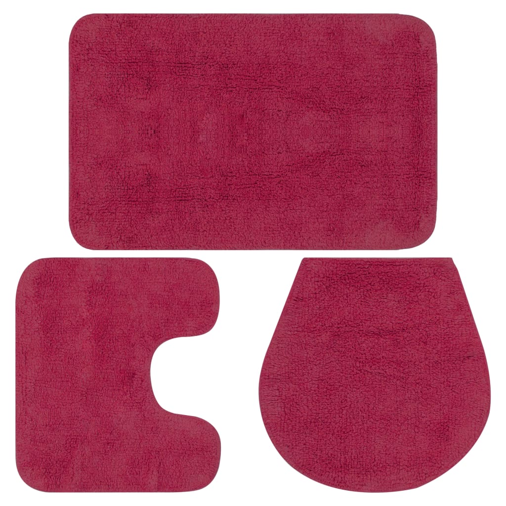 Bathroom Mat Set Fabric - 2 or 3 Pieces in Various Colors - Bend