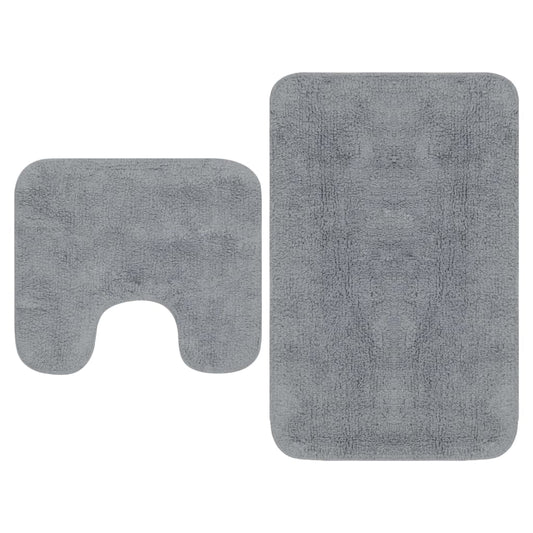 Bathroom Mat Set 2 Pieces Fabric Grey - Bend