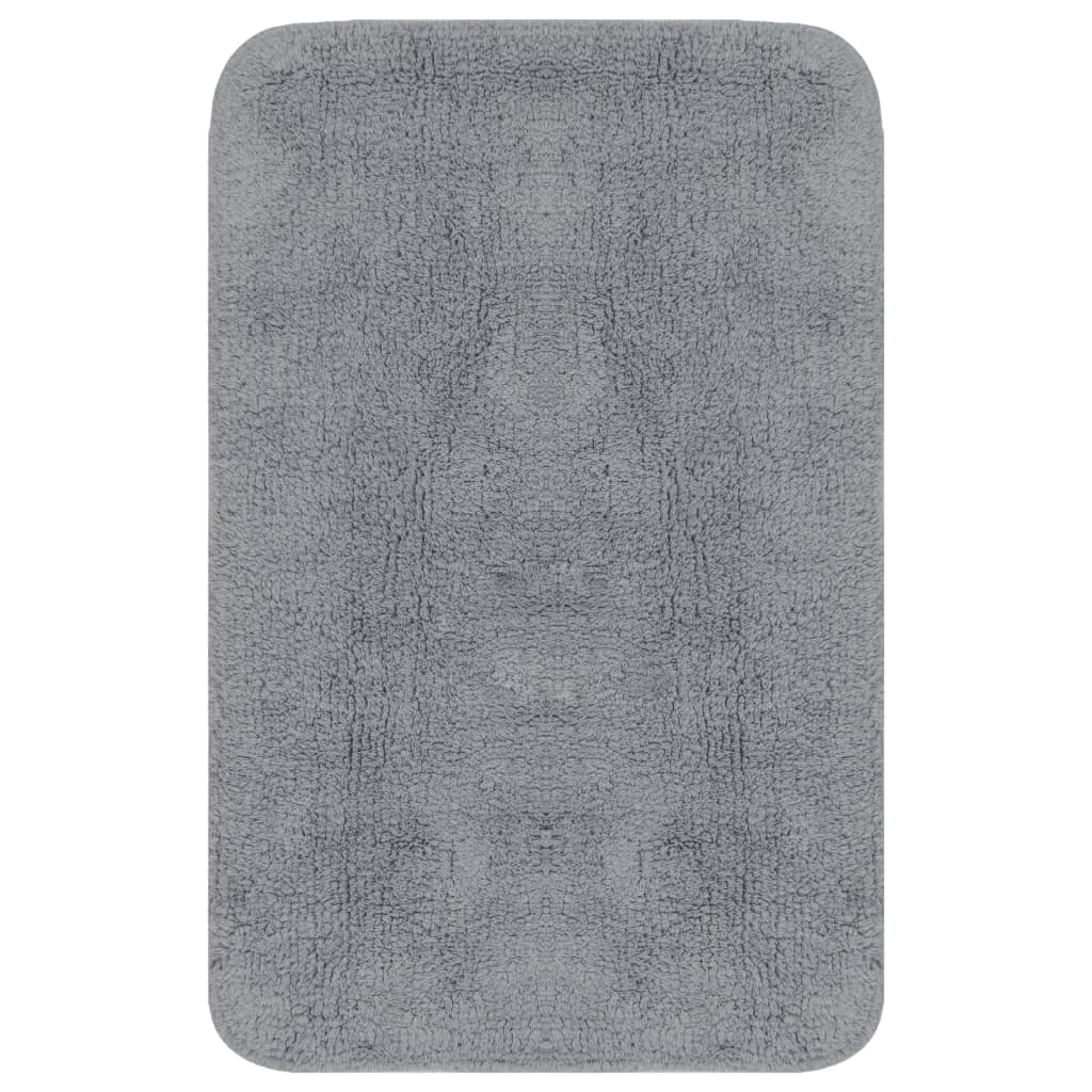 Bathroom Mat Set 2 Pieces Fabric Grey - Bend