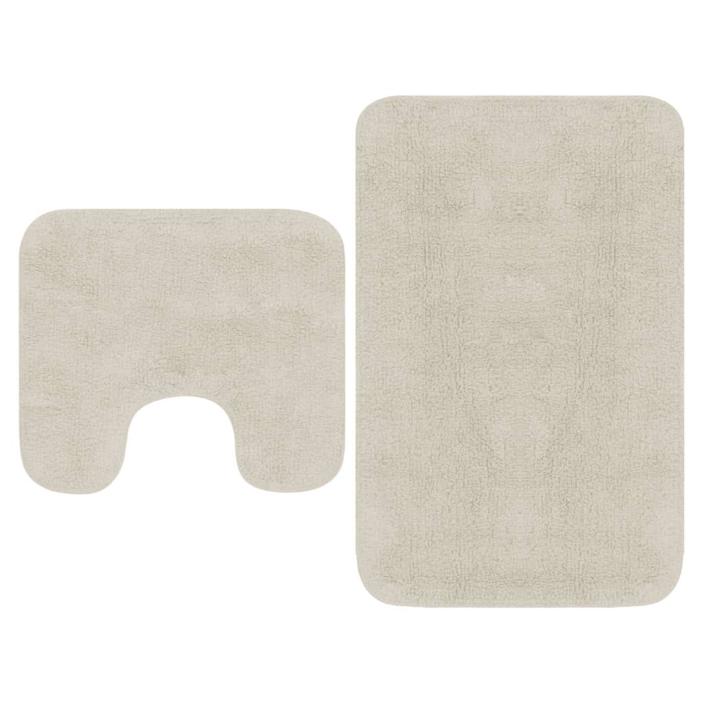 Bathroom Mat Set Fabric - 2 or 3 Pieces in Various Colors - Bend