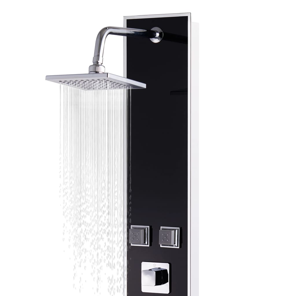 Shower Panel Unit Glass 18x42.1x120 cm Black - Bend