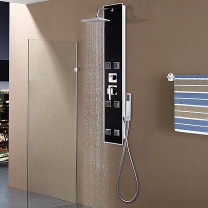 Shower Panel Unit Glass 18x42.1x120 cm Black - Bend