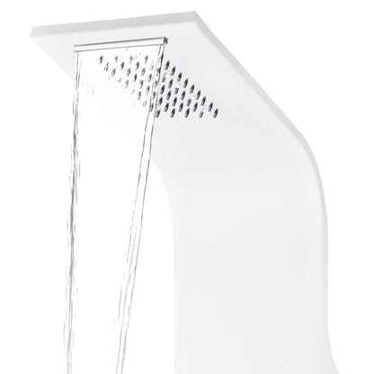 Shower Panel Unit Aluminium 20x44x130 cm White - Bend