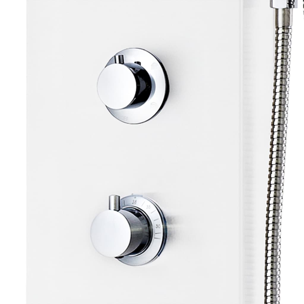 Shower Panel Unit Aluminium 20x44x130 cm White - Bend