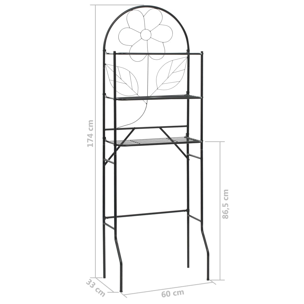 Toilet Rack Black 60x33x174 cm - Bend