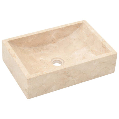 Sink 45x30x12 cm Marble High Gloss Cream