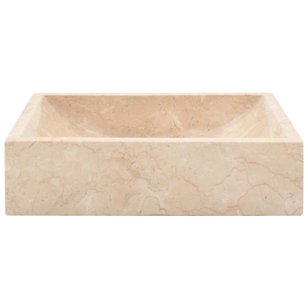 Sink 45x30x12 cm Marble High Gloss Cream