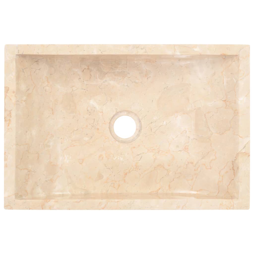 Sink 45x30x12 cm Marble High Gloss Cream