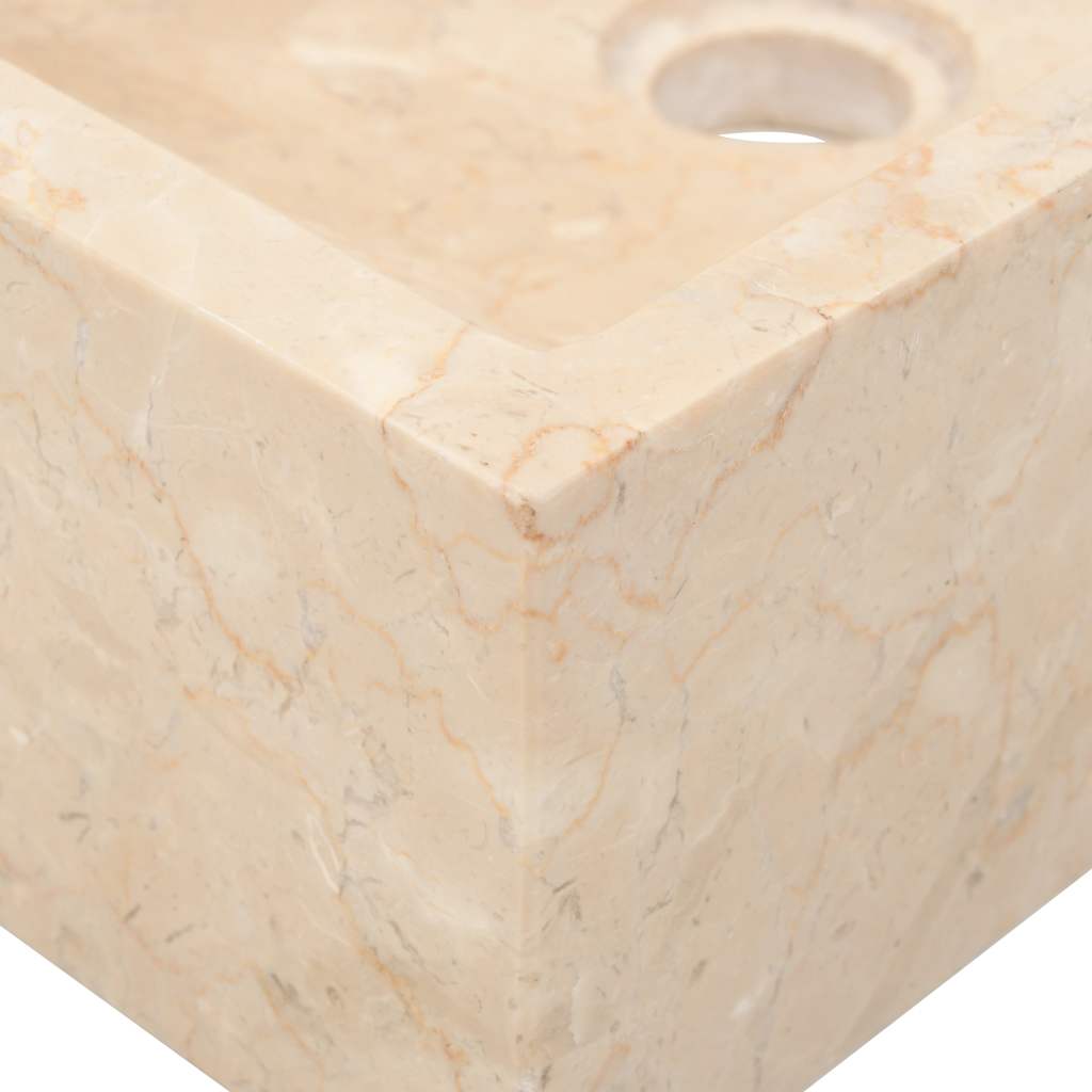 Sink 45x30x12 cm Marble High Gloss Cream