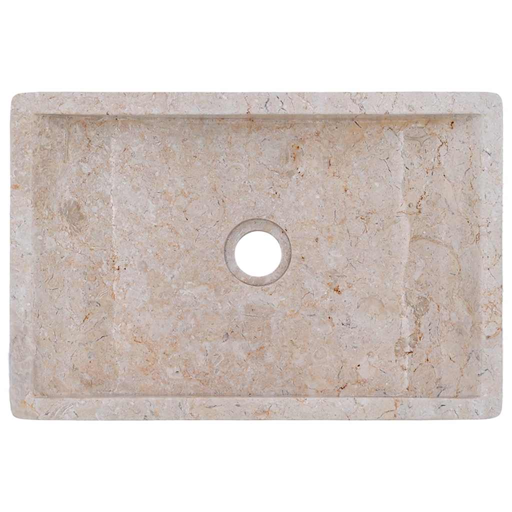 Sink 45x30x12 cm Marble High Gloss Cream