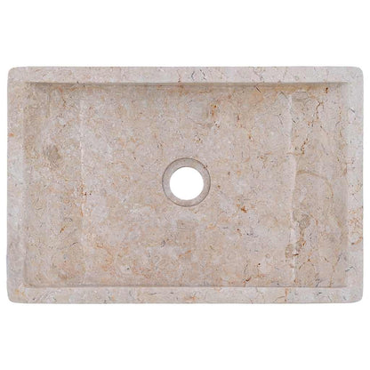 Sink 45x30x12 cm Marble High Gloss Cream