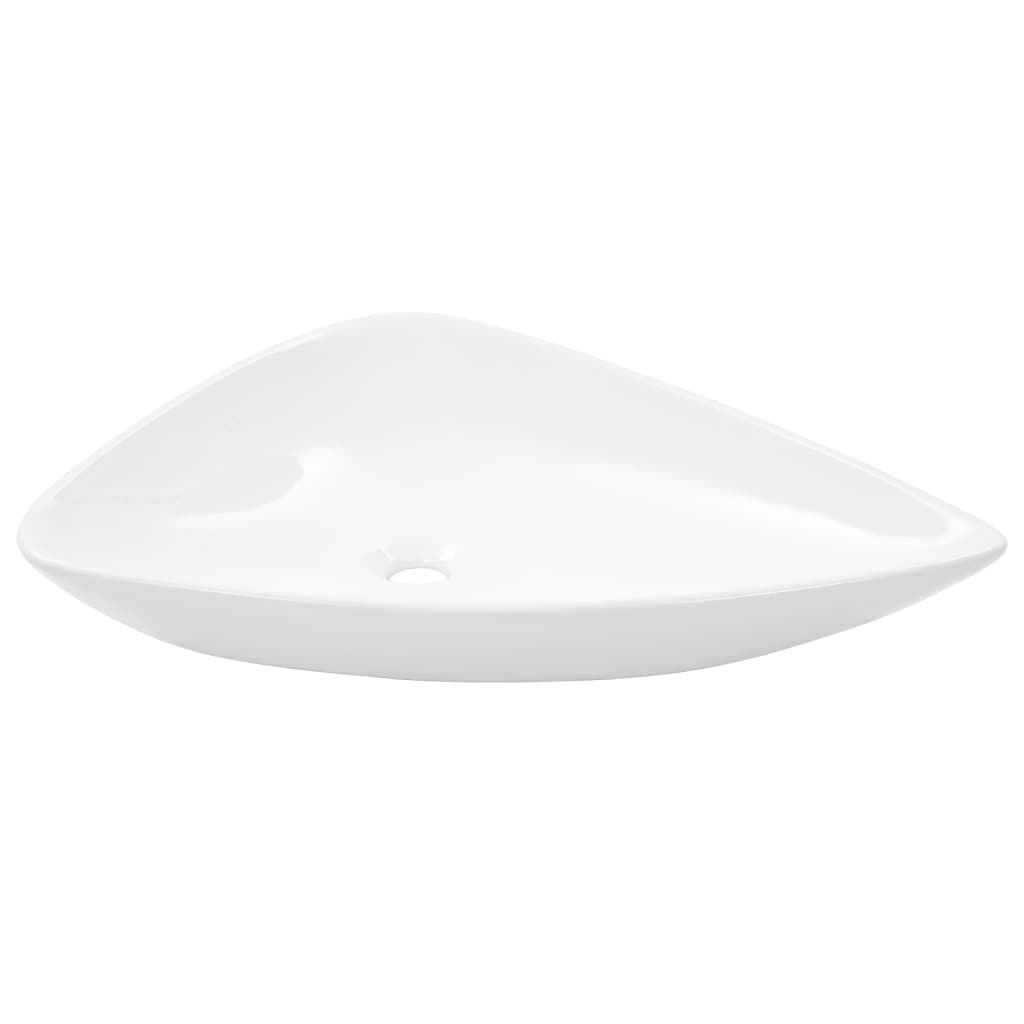 White Triangle Ceramic Basin - Bend