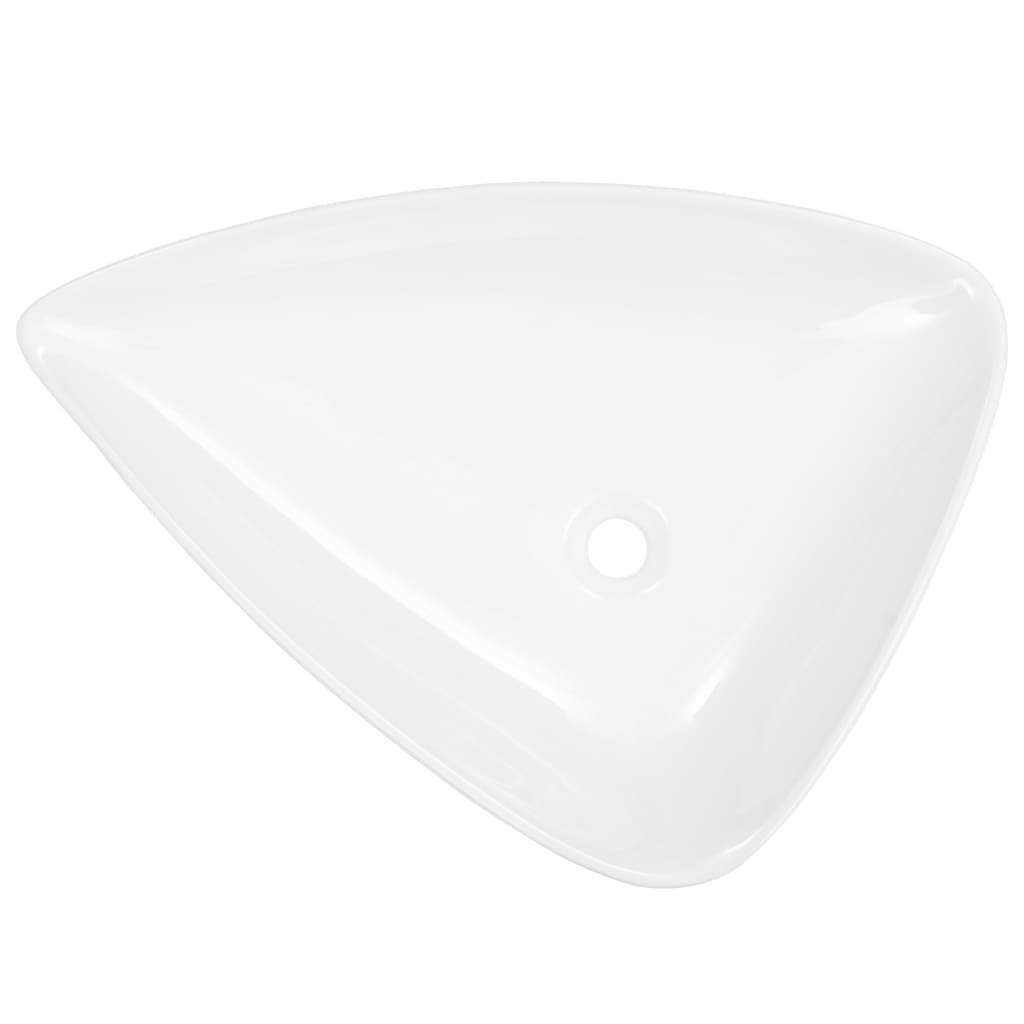 White Triangle Ceramic Basin - Bend