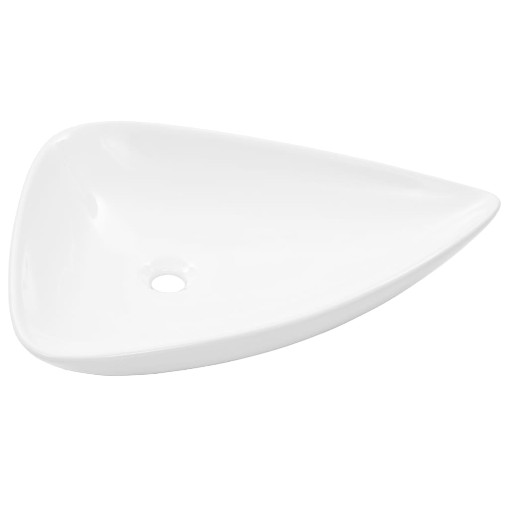 White Triangle Ceramic Basin - Bend