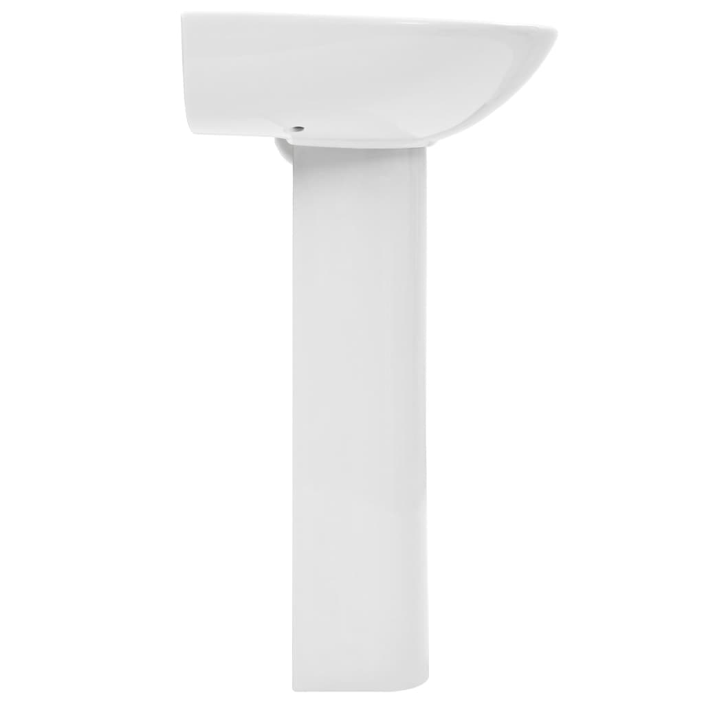 Freestanding Basin with Pedestal Ceramic White 520x440x190 mm