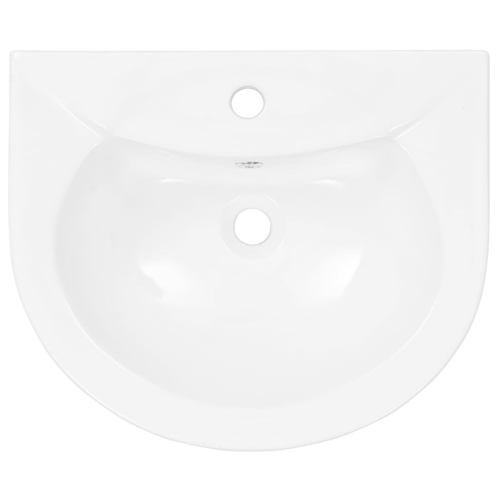 Freestanding Basin with Pedestal Ceramic White 520x440x190 mm