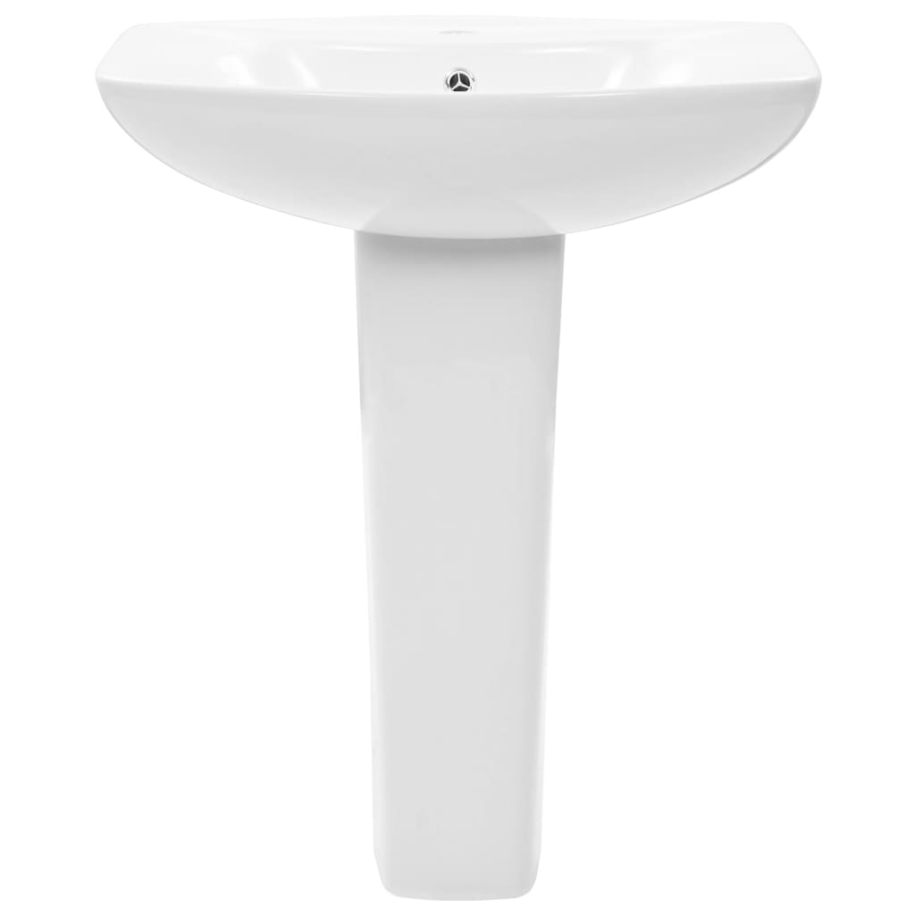 Freestanding Basin with Pedestal Ceramic White 650x520x200 mm - Bend