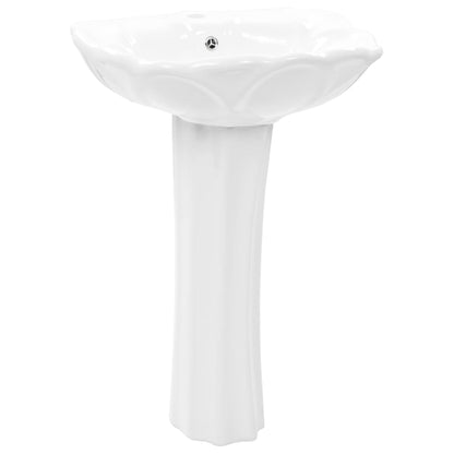 Freestanding Basin with Pedestal Ceramic White 580x510x200mm