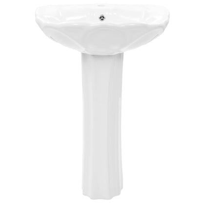 Freestanding Basin with Pedestal Ceramic White 580x510x200mm