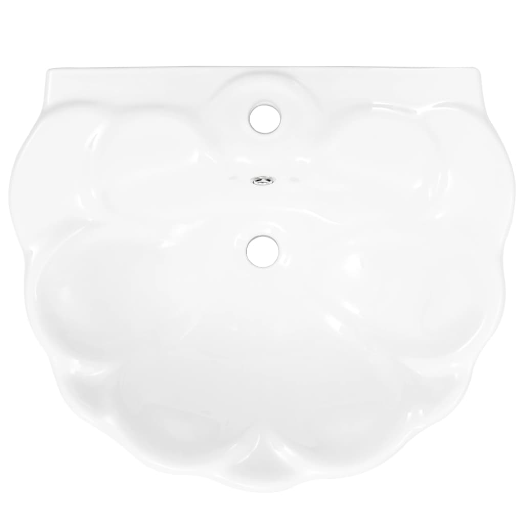 Freestanding Basin with Pedestal Ceramic White 580x510x200mm