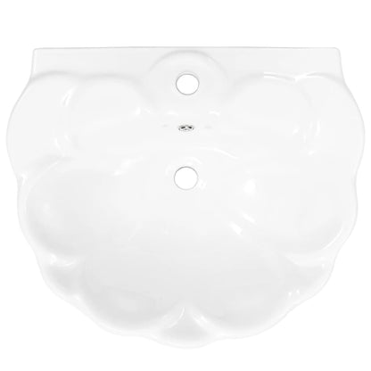 Freestanding Basin with Pedestal Ceramic White 580x510x200mm