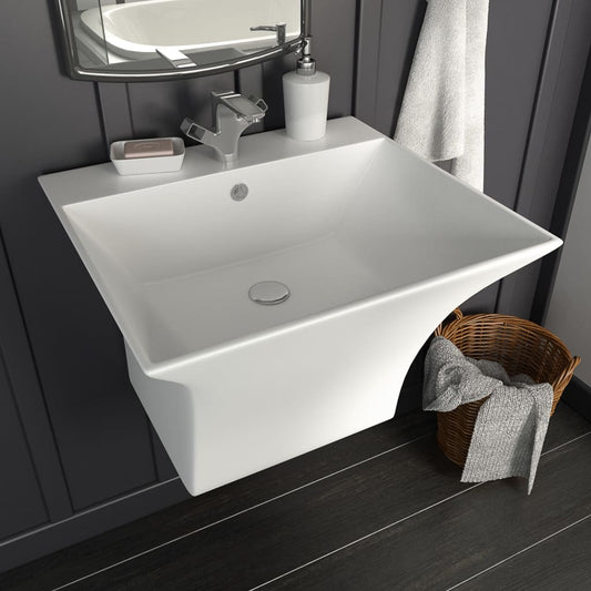 Wall-mounted Basin Ceramic White 500x450x410 mm - Bend