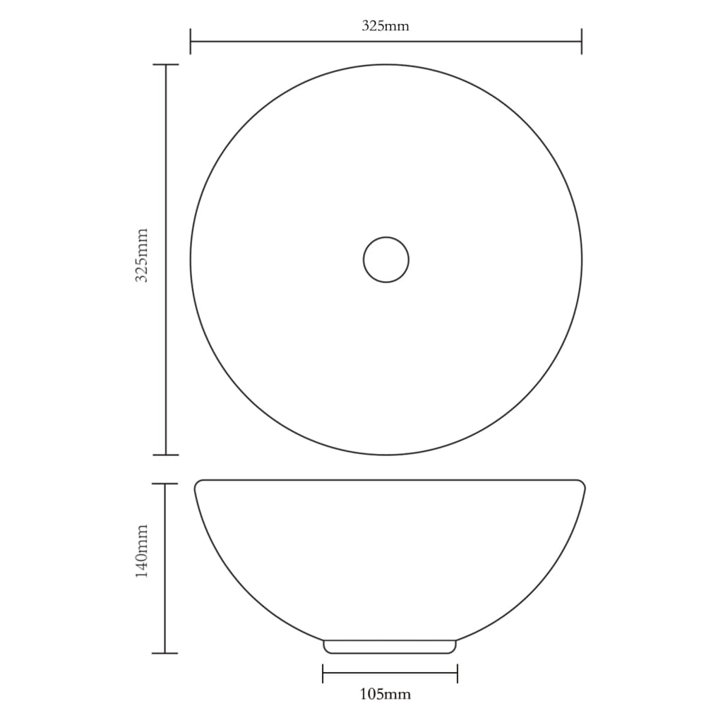 Bathroom Basin with Mixer Tap Ceramic Round White - Bend