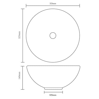 Bathroom Basin with Mixer Tap Ceramic Round White - Bend