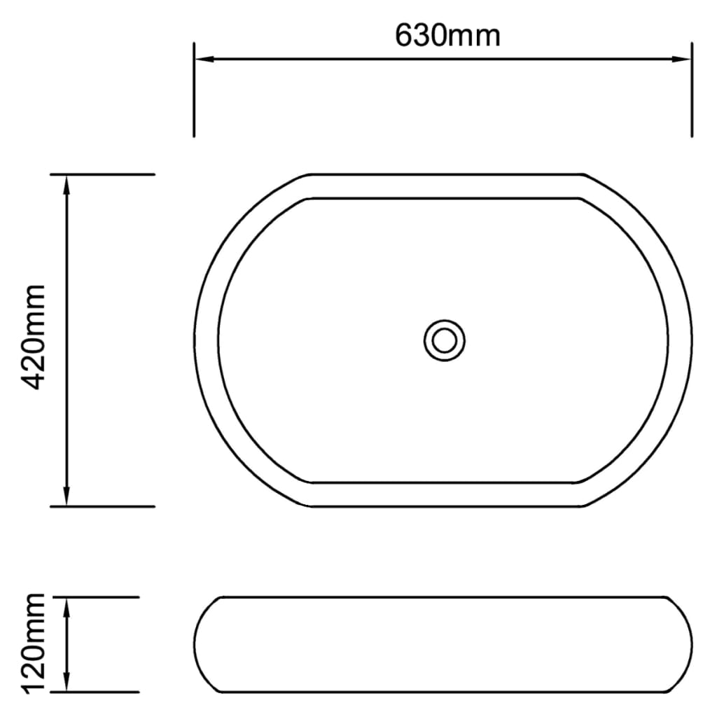 Bathroom Basin with Mixer Tap Ceramic Oval White - Bend