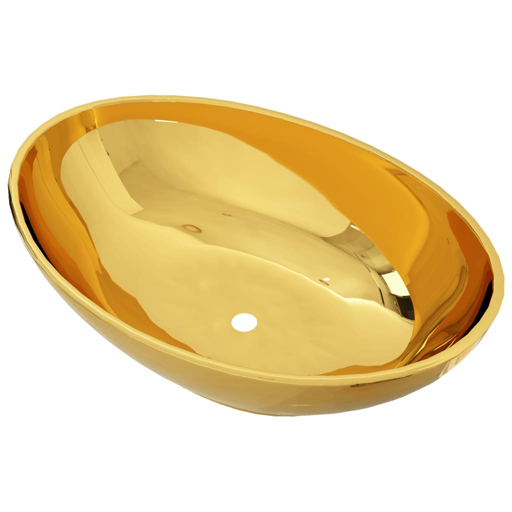 Wash Basin 40x33x13.5 cm Ceramic Gold - Bend