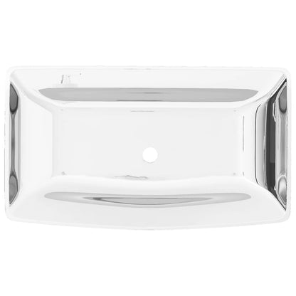 Wash Basin 71x38x13.5 cm Ceramic Silver - Bend