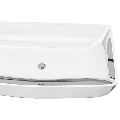 Wash Basin 71x38x13.5 cm Ceramic Silver - Bend