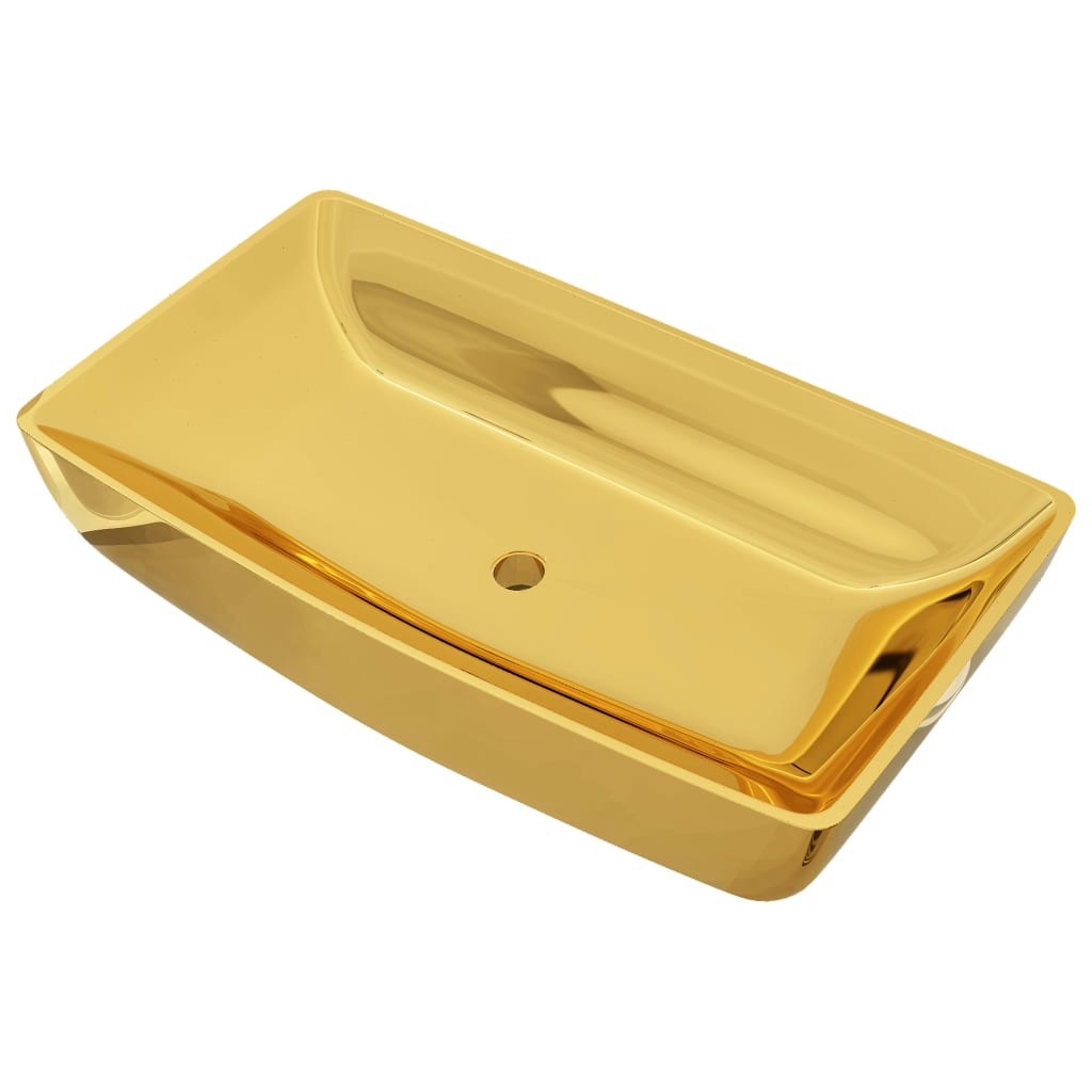 Wash Basin 71x38x13.5 cm Ceramic Gold - Bend