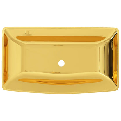 Wash Basin 71x38x13.5 cm Ceramic Gold - Bend