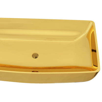 Wash Basin 71x38x13.5 cm Ceramic Gold - Bend